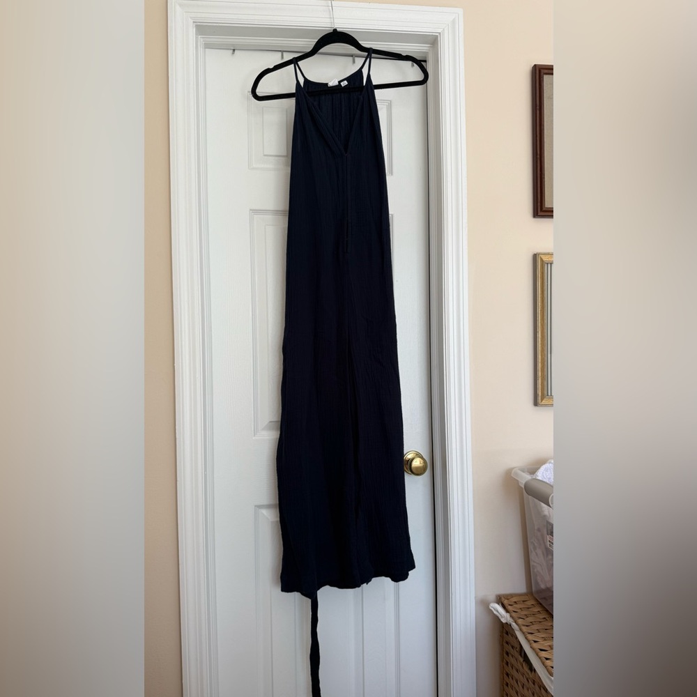 GAP Navy Linen Jumpsuit
